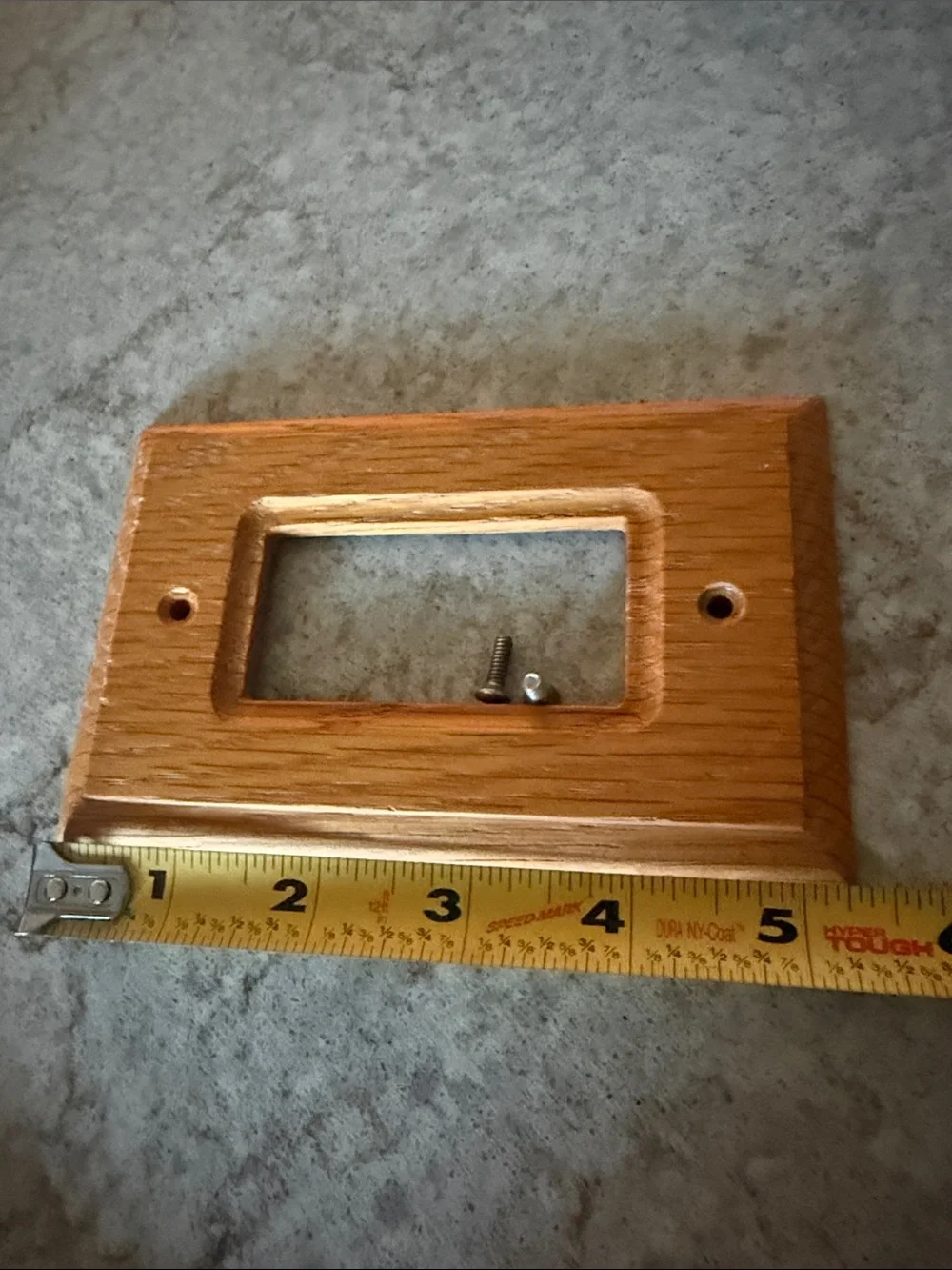 2 vintage Classic Wood Oak Single-Gang Wall Plate Pair Warm Brown